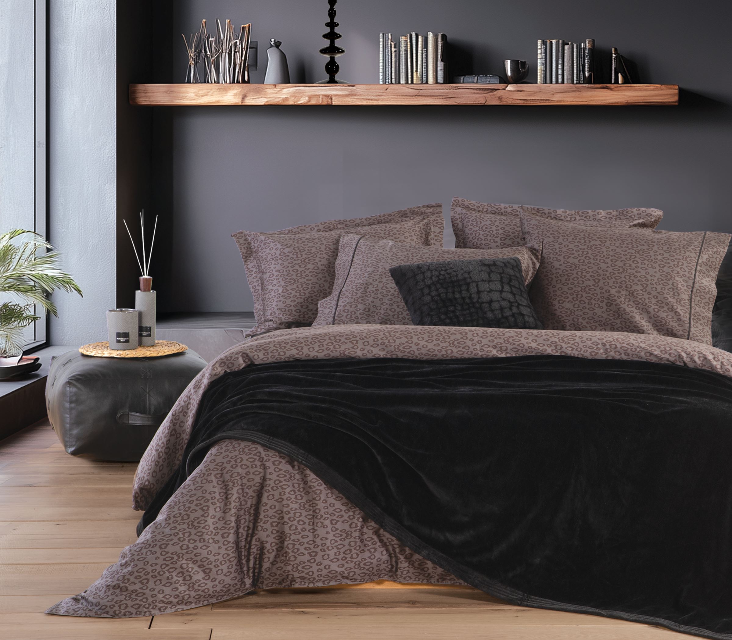 Nef-Nef Homeware Κουβέρτα Διπλή Velosso 24 230x240 BLACK - Image 3