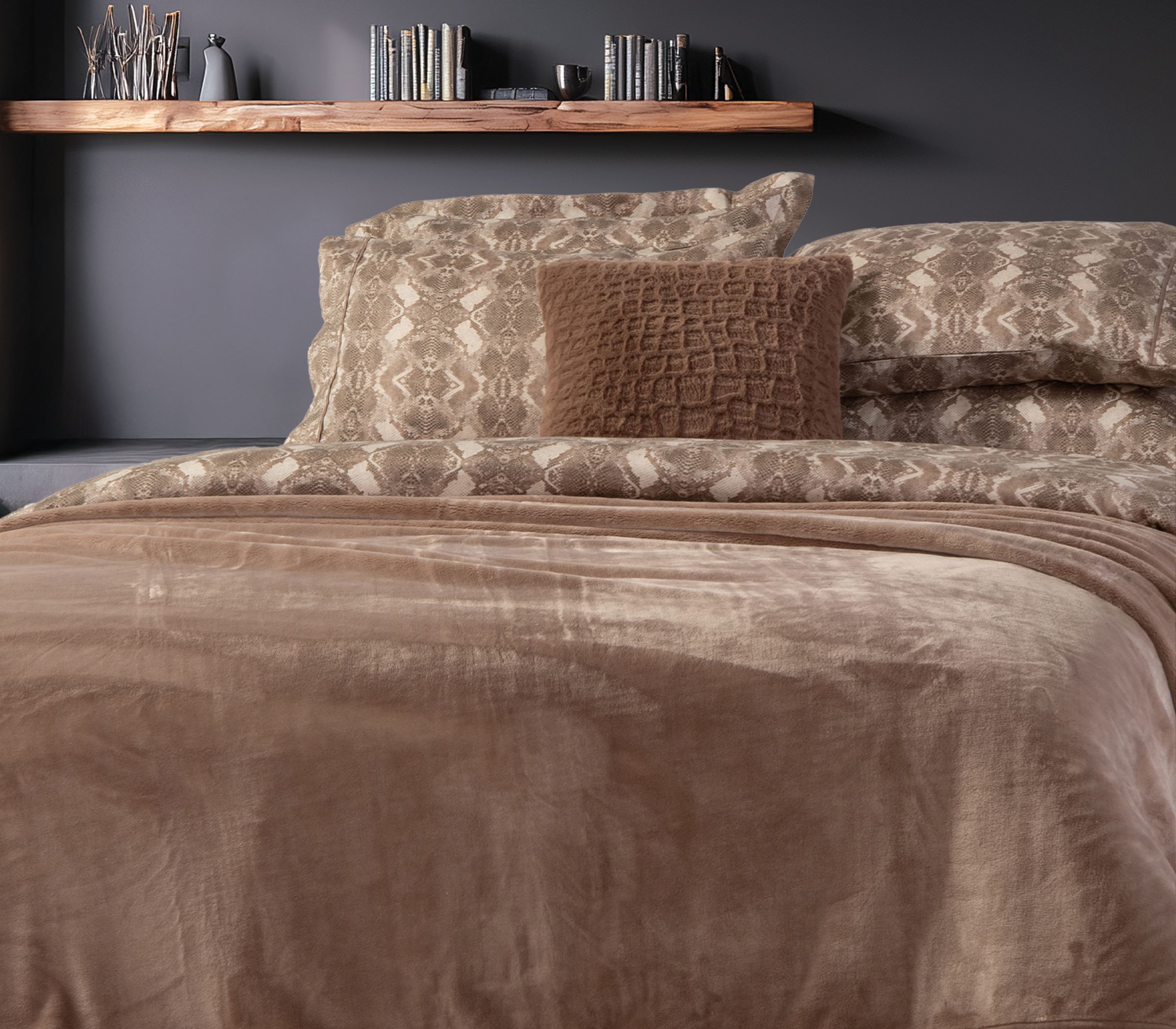 Nef-Nef Homeware Κουβέρτα Διπλή Velosso 24 230x240 MOCCA - Image 3