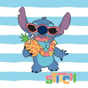 DIMcol Λαβέτα Νηπιαγωγείου Disney Home Lilo & Stitch 79 30X30 Sky Blue 100% Polyester