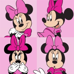 DIMcol Λαβέτα Νηπιαγωγείου Disney Home Minnie 76 30X30 Pink 100% Polyester