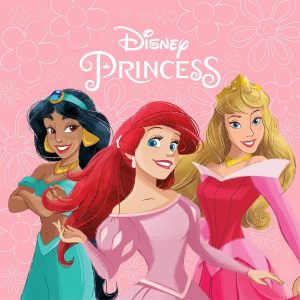 DIMcol Λαβέτα Νηπιαγωγείου Disney Home Princess 80 30X30 Coral 100% Polyester