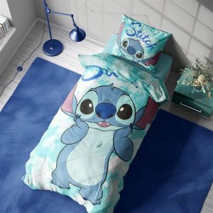 DIMcol Σεντόνια Σετ 2 τεμ Disney Home Stitch 822 160X240 Turquoise 100% Cotton