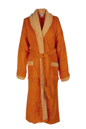 DIMcol ΜΠΟΥΡΝΟΥΖΙ Cotton 100% με γιακά Διχρωμο 450 gsm 02 Orange