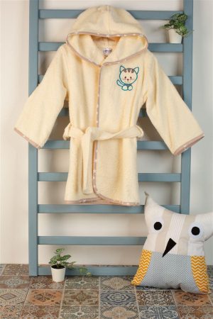 DIMcol ΜΠΟΥΡΝΟΥΖΙ Με Κέντημα bebe Kitty 138 Εκρού 100% Cotton