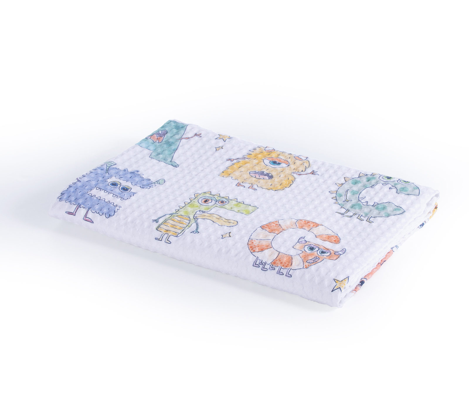 ΒΡΕΦΙΚΗ ΚΟΥΒΕΡΤΑ ΠΙΚΕ AΓΚΑΛΙΑΣ ALPHABET MONSTER 80X110 NEF-NEF HOMEWARE WHITE