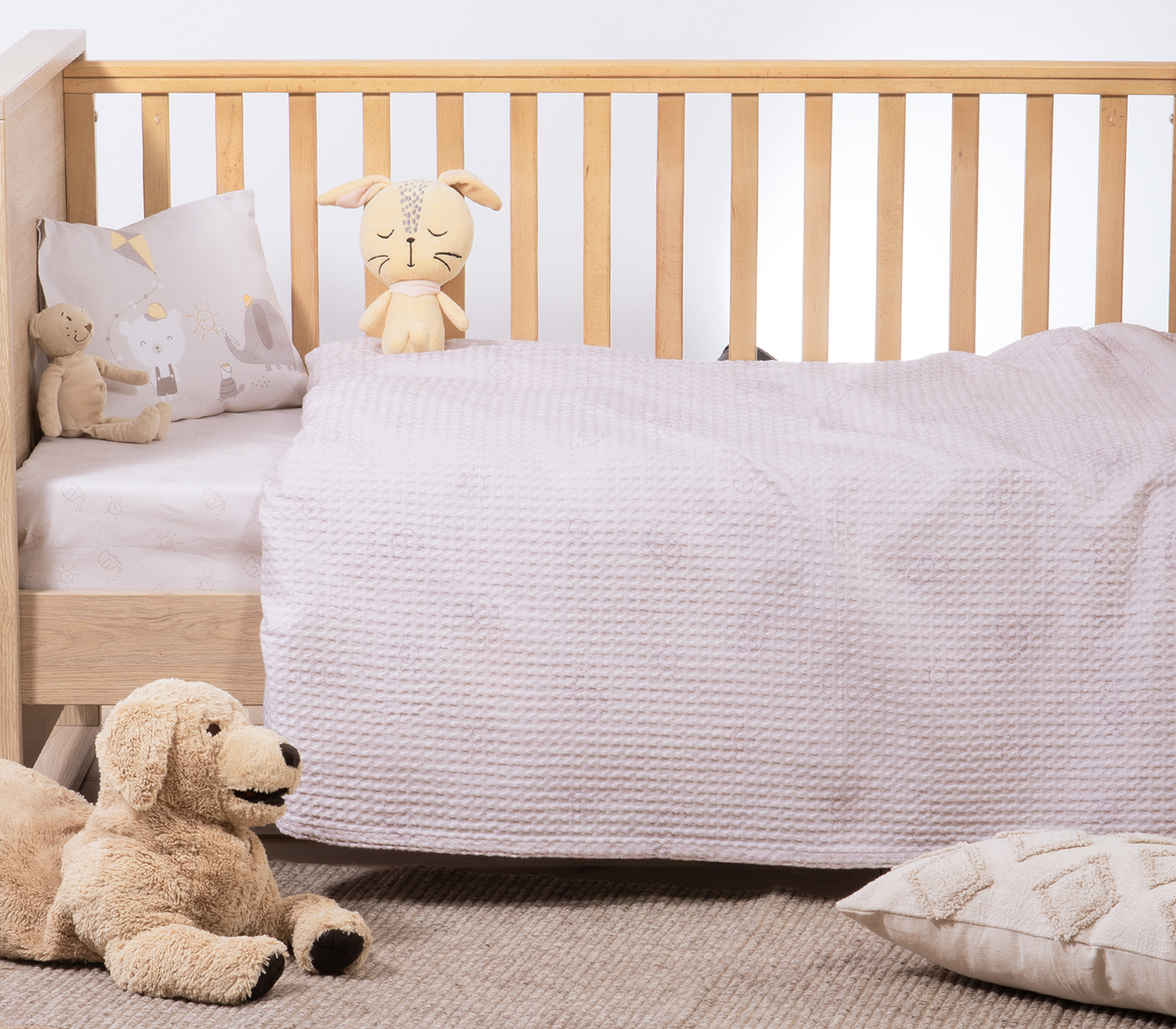 ΒΡΕΦΙΚΗ ΚΟΥΒΕΡΤΑ ΠΙΚΕ ΚΟΥΝΙΑΣ HAPPY DAYS 110X150 NEF-NEF HOMEWARE GREIGE - Image 3