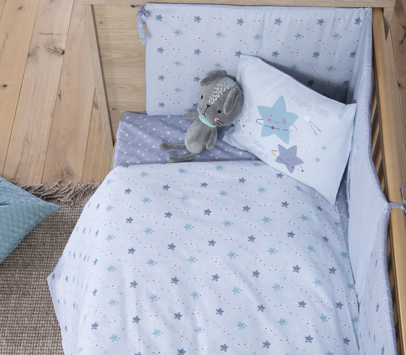 ΒΡΕΦΙΚΑ ΣΕΤ ΣΕΝΤΟΝΙΑ ΚΟΥΝΙΑΣ EXPLORE THE UNIVERSE NEF-NEF HOMEWARE L.BLUE - Image 4
