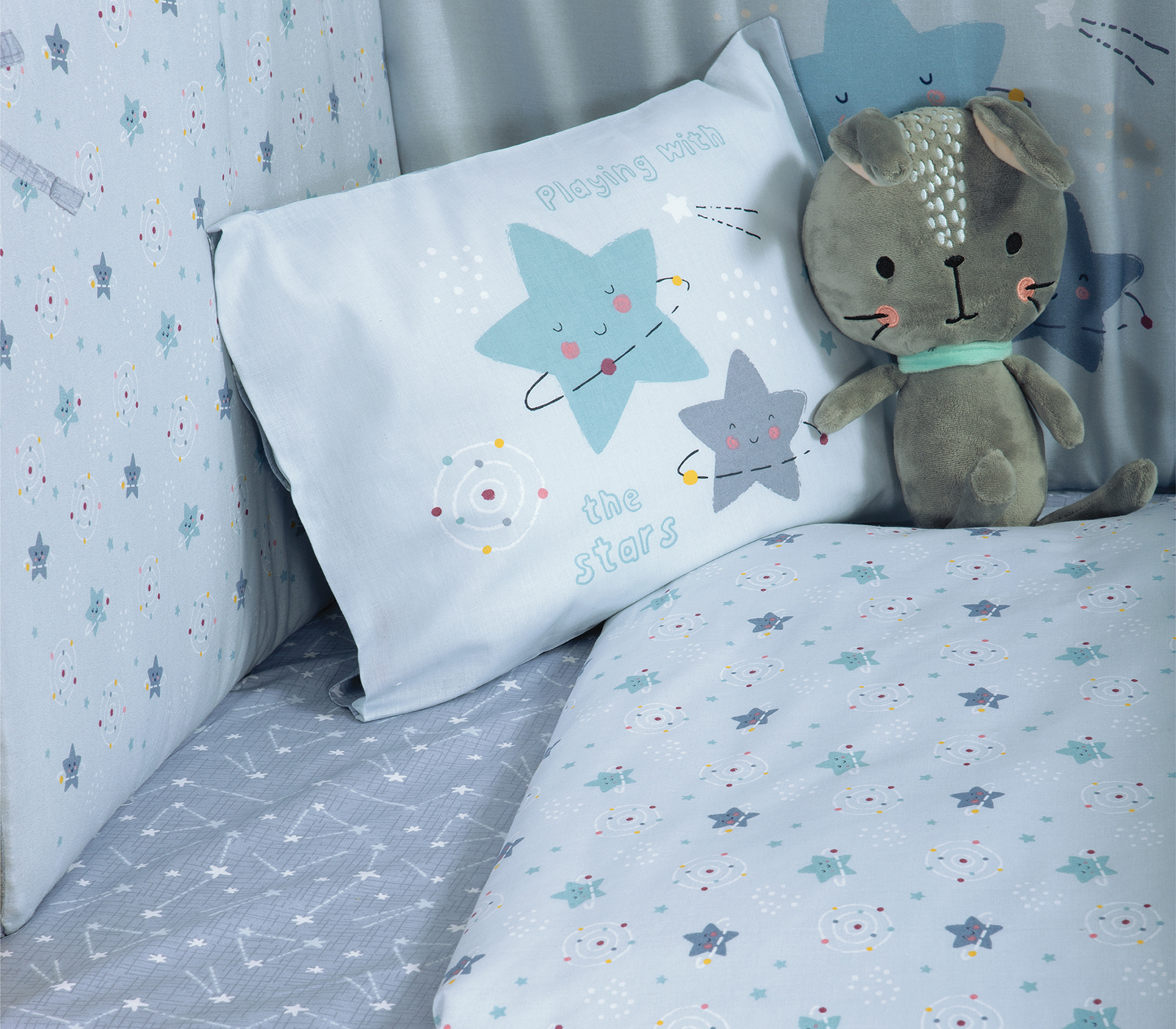 ΒΡΕΦΙΚΑ ΣΕΤ ΣΕΝΤΟΝΙΑ ΚΟΥΝΙΑΣ EXPLORE THE UNIVERSE NEF-NEF HOMEWARE L.BLUE - Image 2