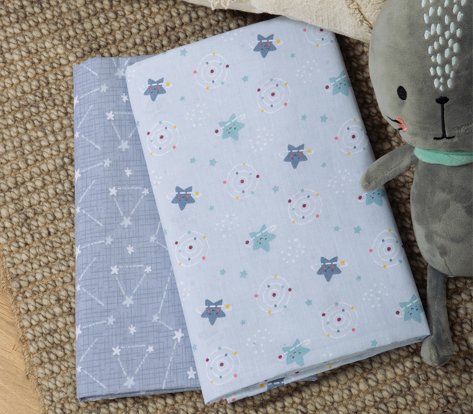 ΒΡΕΦΙΚΑ ΣΕΤ ΣΕΝΤΟΝΙΑ ΛΙΚΝΟΥ 2ΤΜΧ EXPLORE THE UNIVERSE NEF-NEF HOMEWARE L.BLUE - Image 2