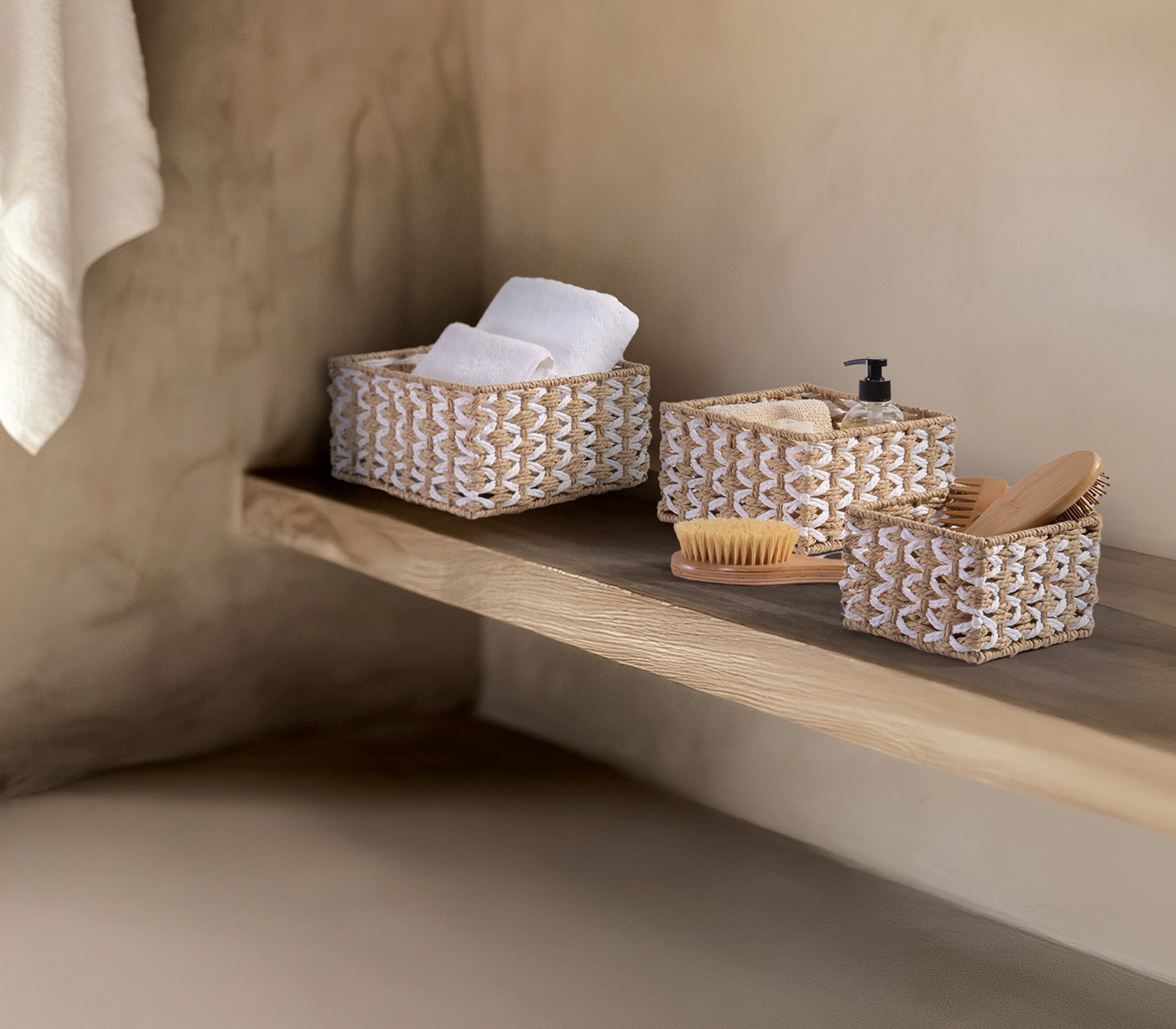 Nef-Nef Homeware ΚΑΛΑΘΙ ΧΑΡΤ.ΣΧΟΙΝΙ VINCI 15X15X10 NATURAL - Image 3