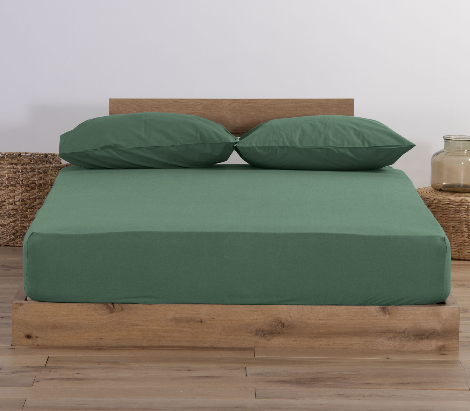 Nef-Nef Homeware ΣΕΝΤΟΝΙ ΜΟΝΟ ΜΕ ΛΑΣΤΙΧΟ ΒΑΜΒ.JERSEY 100X200+30 1172-GREEN