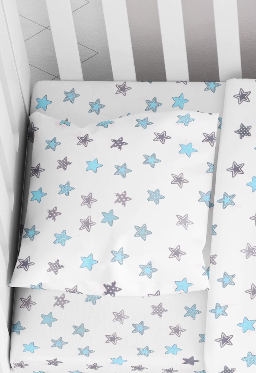 Dimcol Βρεφική Μαξιλαροθήκη 35x45 Star 104 Sky Blue
