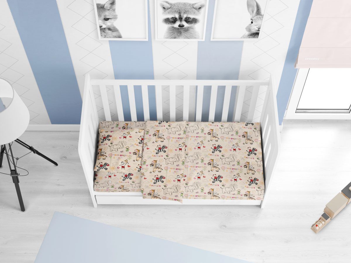 Dimcol Σετ Σεντονια 3 Τεμ Κούνιας 120x160 Africa 145 Beige