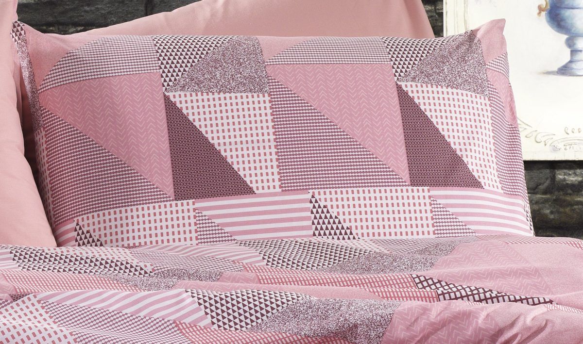 Dimcol Μαξιλαροθήκη Εμπριμέ 50x70 Geometrical 331 Pink-Salmon