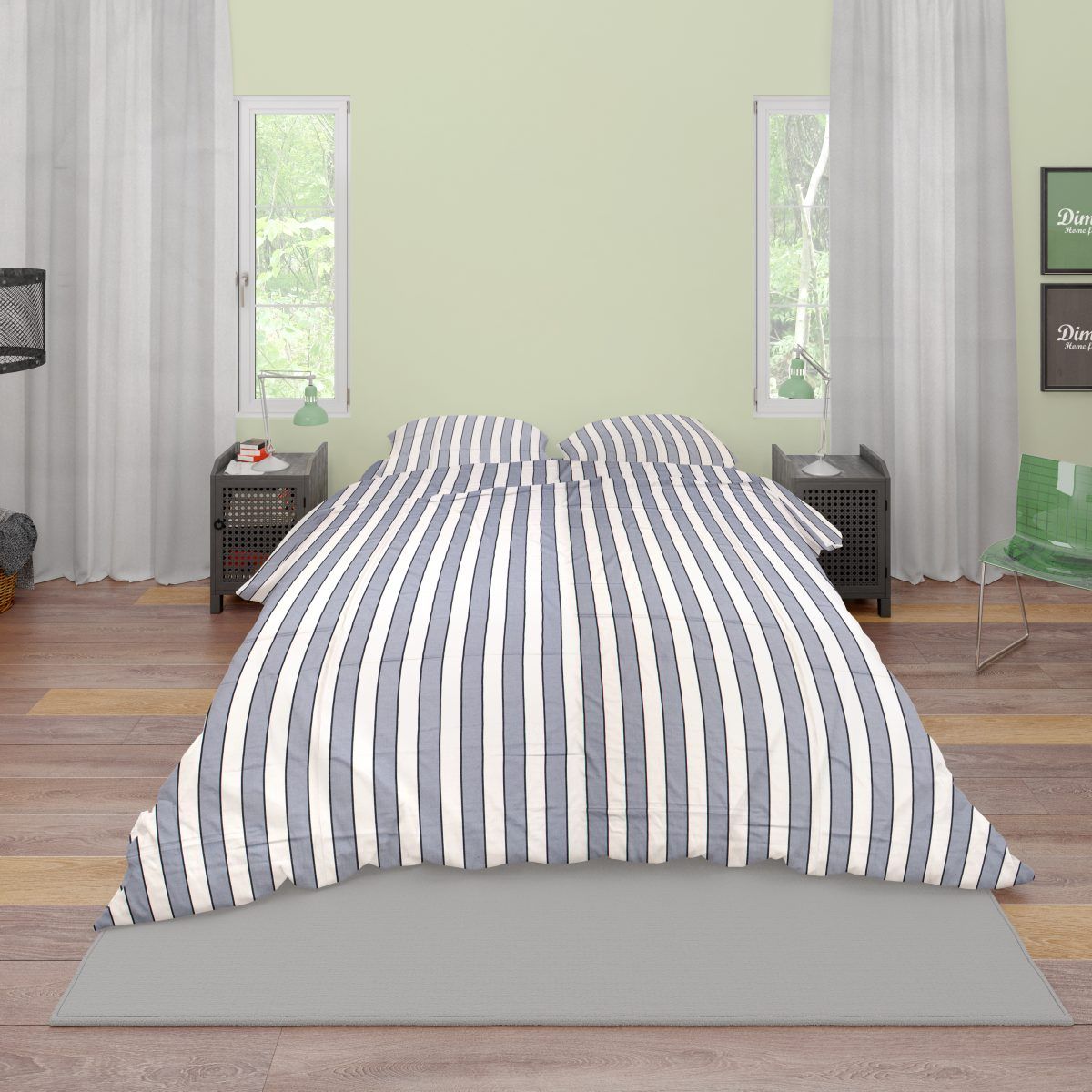Dimcol Σετ Σεντονια Μονα 3 Τεμ 160x240 Navy 158 Navy