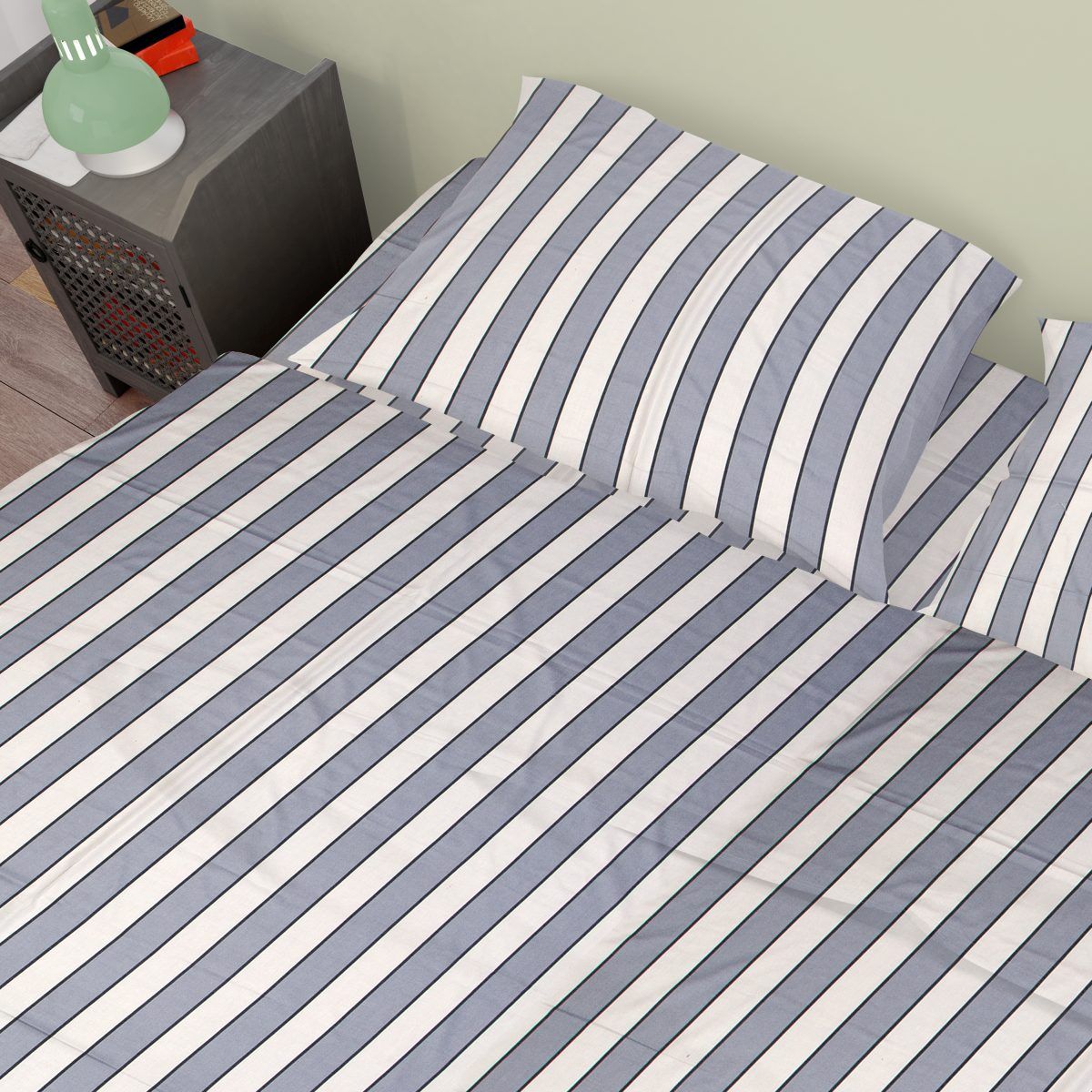Dimcol Σετ Σεντονια Μονα 3 Τεμ 160x240 Navy 158 Navy - Image 2