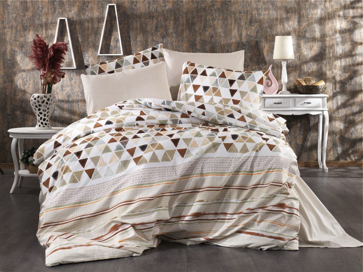 Dimcol Σετ Σεντονια Υπέρδιπλα 4 Τεμ 220x240 Ναυσικά 345 Brown Beige