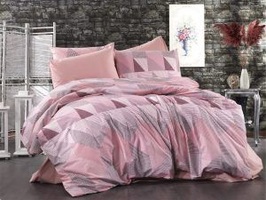 Dimcol Σεντόνια Εμπριμέ Σετ 3 τεμ  160x240 Geometrical 331 Pink-Salmon