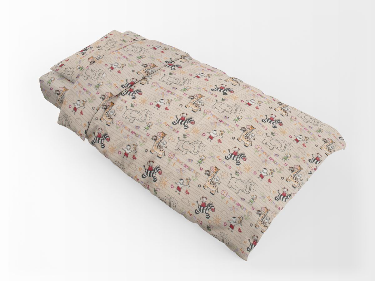 Dimcol Σετ Σεντονια 3 Τεμ Μονά 160x240 Africa 145 Beige