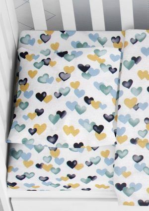 Dimcol Μαξιλαροθηκη Εμπριμε 35x45 Hearts 11 Grey-green
