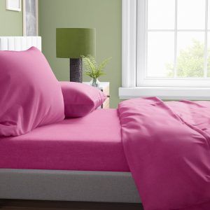 Dimcol Σετ Σεντονια Υπέρδιπλα 4 Τεμ 220x240 Solid 499 Fuchsia