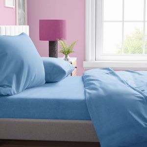 Dimcol Σετ Σεντονια King Size 4 Τεμ 240x270 Solid 498 Sky Blue