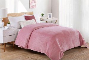 Dimcol Κουβέρτα Fleece Coral Υπέρδιπλη 220x240 Μονόχρωμη 01 Cashmere Pink