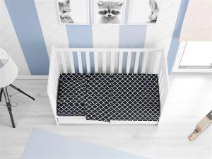 Dimcol Σετ Σεντόνια Κούνιας 3 Τεμ 120x160 Windows 175 Dark Blue-white