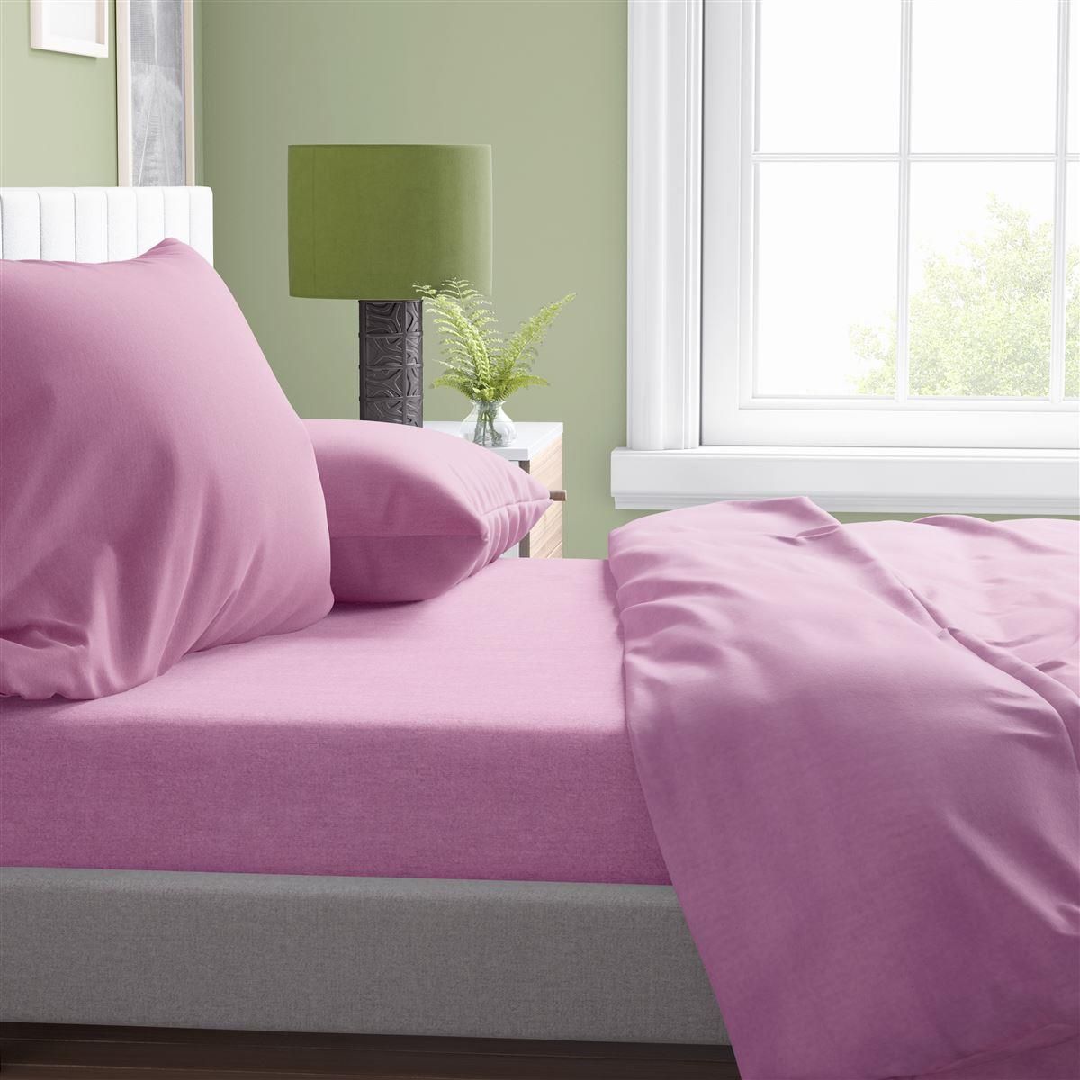 Dimcol Σετ Σεντόνια 4 Τεμ Υπέρδιπλα 220x240 Solid 492 Lila