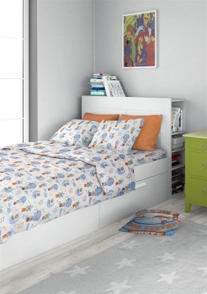 Dimcol Σετ Σεντόνια 3 Τεμ Μονά 160x240 Reach The Stars 191 Sky Blue