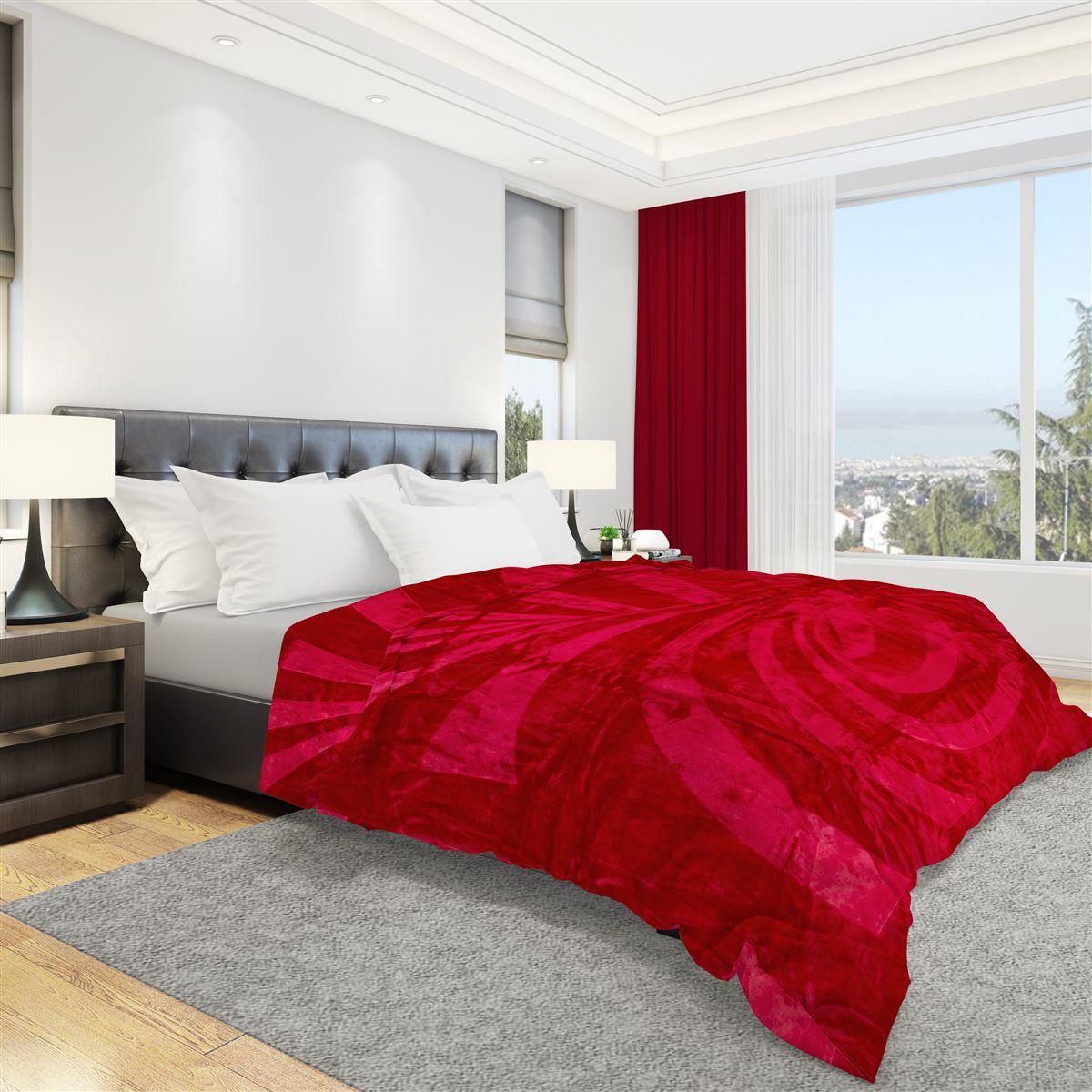 Dimcol Κουβερτα Ενηλ Poly 220x240 Αναγλυφη - Κοκκινο
