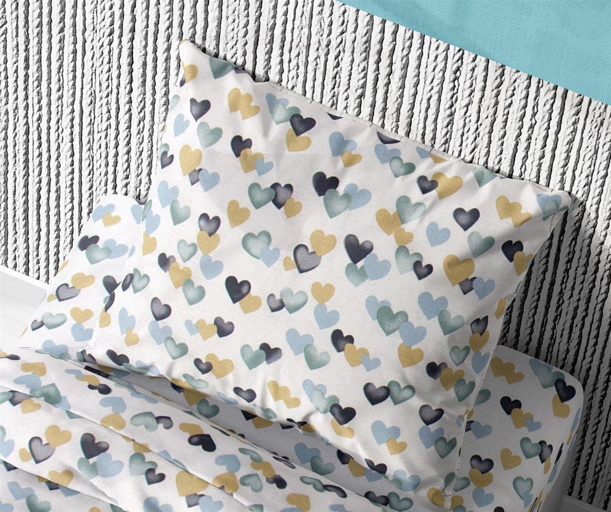 Dimcol Μαξιλαροθηκη Εμπριμε 50x70 Hearts 11 Grey-green