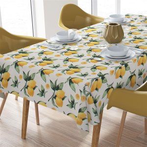 DIMcol ΤΡΑΠΕΖΟΜΑΝΤΗΛΟ ΑΛΕΚΙΑΣΤΟ ΕΝΗΛ Cott/Pol 70/30 140X180 Lemon 457 White-Yellow