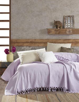 DIMcol ΚΟΥΒΕΡΤΑ ΠΙΚΕ ΕΝΗΛ Cotton 100% 220Χ240 Dobby Lila