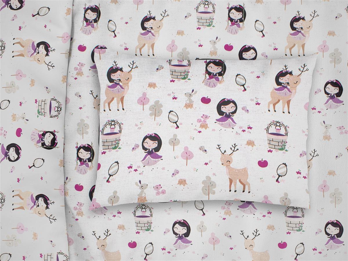 DIMcol ΜΑΞΙΛΑΡΟΘΗΚΗ ΕΜΠΡΙΜΕ bebe Lily & Deer 179 35Χ45 White-Pink Cotton 100%