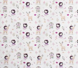 DIMcol ΠΑΝΑ ΧΑΣΕΣ bebe Lily & Deer 179 80Χ80 White-Pink Cotton 100%