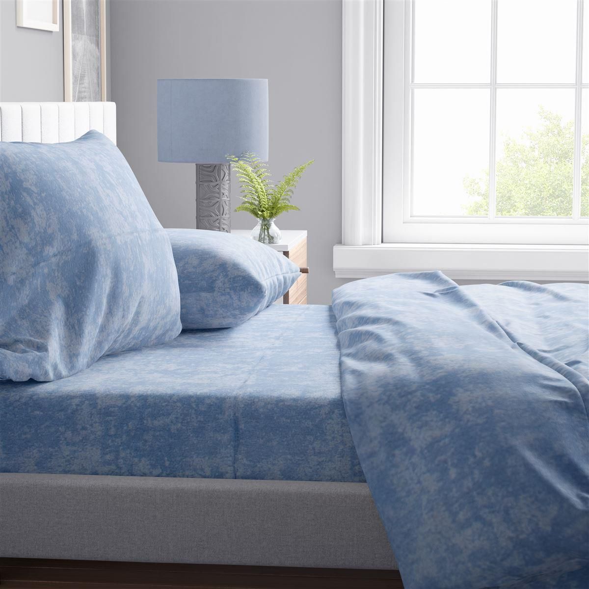DIMcol ΣΕΝΤΟΝΙΑ ΣΕΤ 4 τεμ Shadow 14 220X240 Sky Blue Cott/Pol 70/30