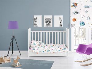 DIMcol ΠΑΠΛΩΜΑ ΕΜΠΡΙΜΕ bebe Space 188 120Χ160 White Cotton 100%