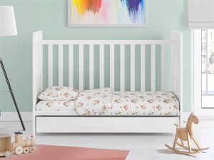 DIMcol ΚΑΤΩΣΕΝΤΟΝΟ ΜΕ ΛΑΣΤΙΧΟ bebe Unicorn 209 0,70X1,40X0,15 White-Salmon Cotton 100%