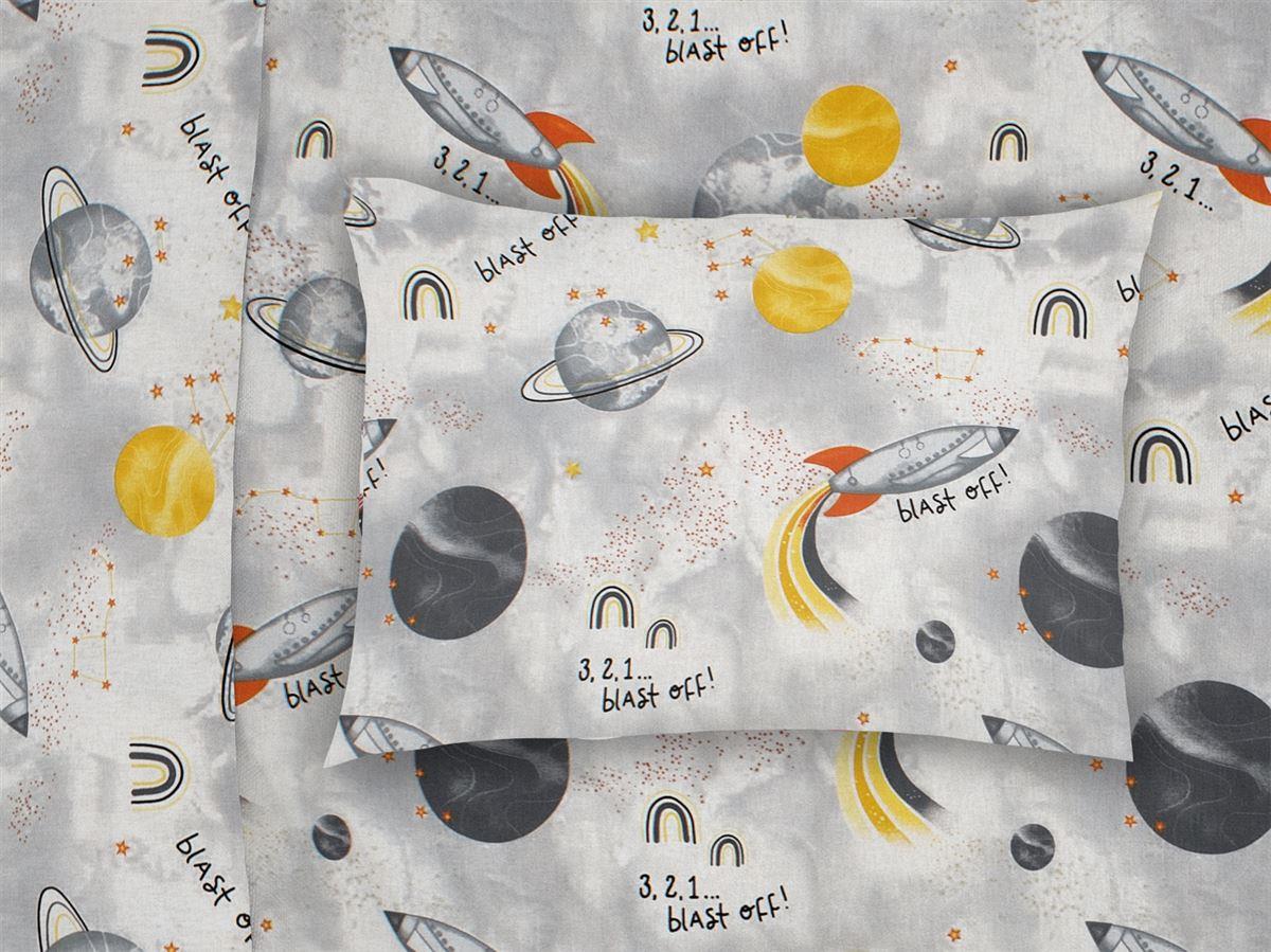 DIMcol ΜΑΞΙΛΑΡΟΘΗΚΗ ΕΜΠΡΙΜΕ kids Spaceship 187 50X70 Grey Cotton 100%