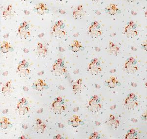 DIMcol ΠΑΝΑ ΧΑΣΕ bebe Unicorn 209 80X80 White-Salmon Cotton 100%