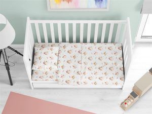 DIMcol ΠΑΠΛΩΜΑΤΟΘΗΚΗ ΕΜΠΡΙΜΕ bebe Unicorn 209 120X160 White-Salmon Cotton 100%