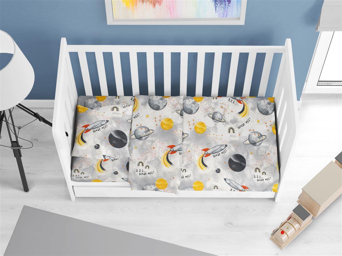 DIMcol ΠΑΠΛΩΜΑΤΟΘΗΚΗ ΕΜΠΡΙΜΕ bebe Spaceship 187 120X160 Grey Cotton 100%