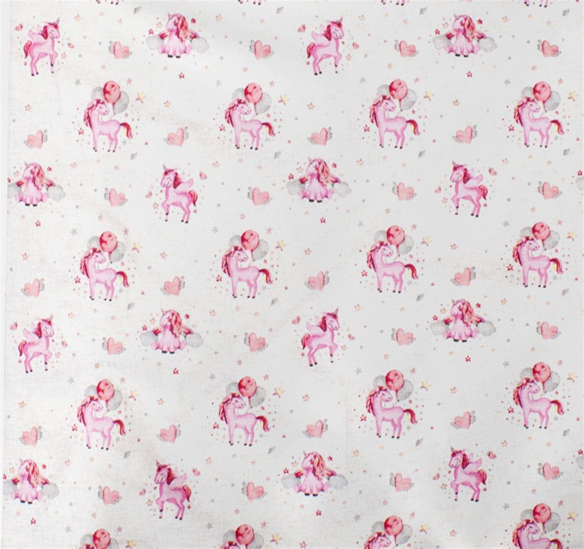 DIMcol ΣΕΝΤΟΝΑΚΙ ΛΙΚΝΟΥ bebe Unicorn 208 80X110 White-Pink Cotton 100%