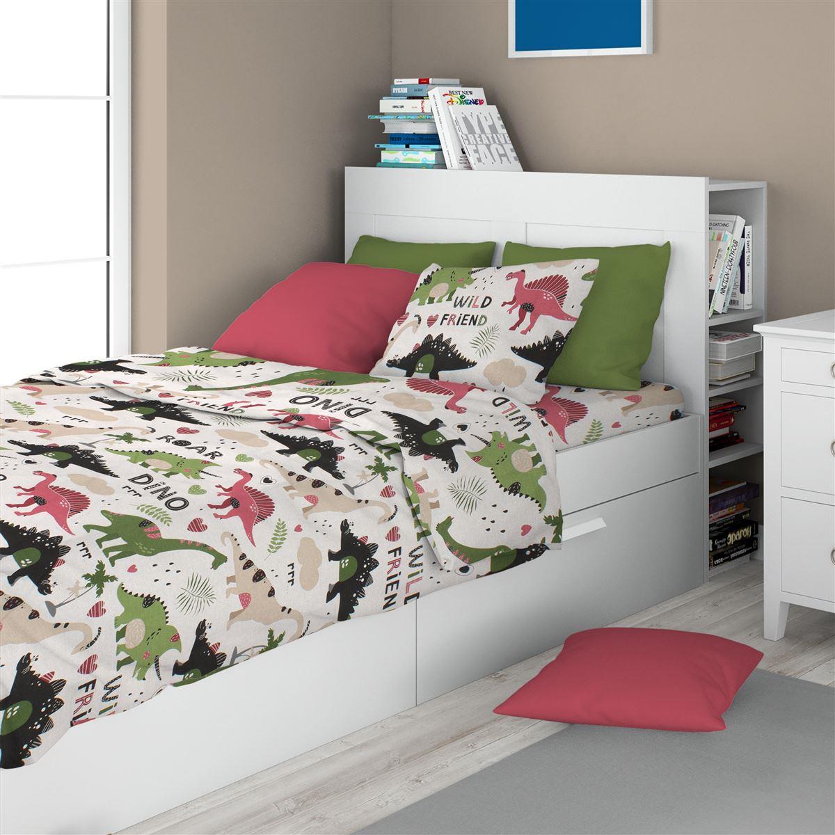 DIMcol ΣΕΝΤΟΝΙΑ ΕΜΠΡΙΜΕ ΣΕΤ 3 τεμ kids Dinosaur 518 160X240 Multi-Colour 100% Cotton