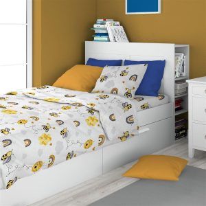 DIMcol ΣΕΝΤΟΝΙΑ ΕΜΠΡΙΜΕ ΣΕΤ 3 τεμ kids Honey Bee 545 160X240 White-Yellow 100% Cotton