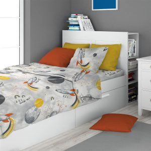 DIMcol ΣΕΝΤΟΝΙΑ ΕΜΠΡΙΜΕ ΣΕΤ 3 τεμ kids Spaceship 187 160X240 Grey Cotton 100%
