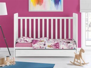 DIMcol ΠΑΠΛΩΜΑΤΟΘΗΚΗ ΕΜΠΡΙΜΕ bebe Princess 390 120X160 Pink Cott/Pol 70/30