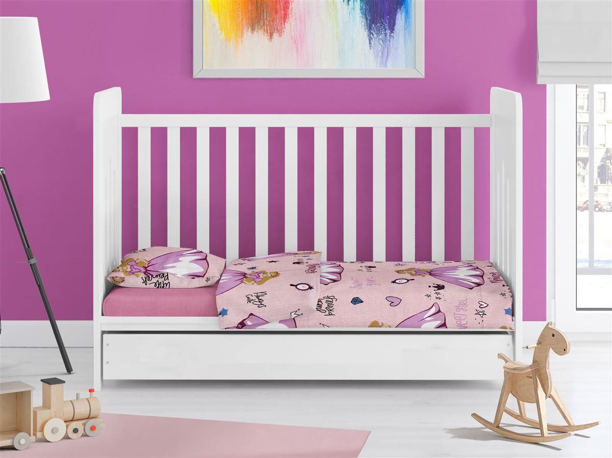 DIMcol ΠΑΠΛΩΜΑΤΟΘΗΚΗ ΕΜΠΡΙΜΕ bebe Princess 391 120X160 Pink Cott/Pol 70/30
