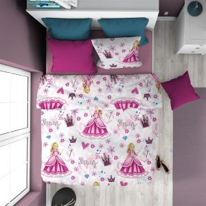 DIMcol ΠΑΠΛΩΜΑΤΟΘΗΚΗ ΕΜΠΡΙΜΕ kids Princess 390 160X240 Pink Cott/Pol 70/30